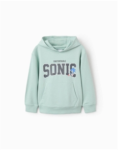 Детский свитер с капюшоном в стиле Соника, светло-зеленый Zippy