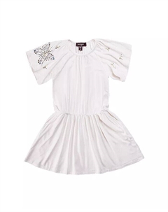 Платье из однотонного джерси кремового и золотого цвета для больших девочек Shiloh, белый Imoga collection