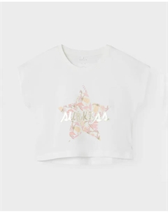 Укороченный топ для девочки, белый Name it