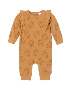 Комбинезон с длинными рукавами и рюшами для маленьких девочек, зеленый Gerber