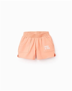 Шорты для девочек с карманами и эластичным поясом, оранжевый Zippy