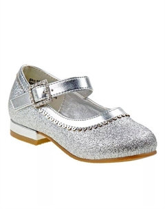 Классические туфли на низком каблуке для маленьких девочек с ремешками, серый Josmo