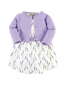 Комплект из 2 предметов из хлопкового платья и кардигана для маленьких девочек, черный в клетку, красный Touched by nature