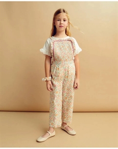 Длинный комбинезон для девочки с принтом и резинками, розовый Coconut el corte inglés