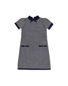 Органическое платье-свитер с короткими рукавами и оборками для больших девочек, синий Hope & henry