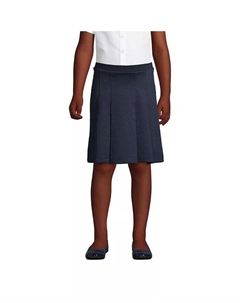 Школьная форма для больших девочек, плиссированная юбка до колена из понте, серый Lands' end