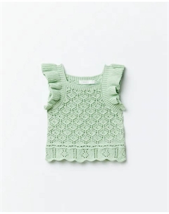 Ажурный трикотажный топ, зеленый Сфера