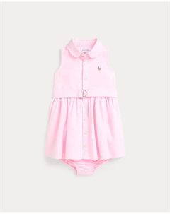 Платье для девочки из хлопка без рукавов, розовый Polo ralph lauren