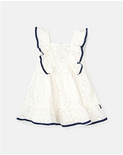 Платье для девочки с оборками и цветочной вышивкой, белый Tutto piccolo