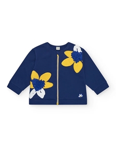 Плюшевая толстовка для девочек с круглым вырезом и молнией, темно-синий Tuc tuc