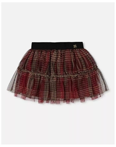 Блестящая тюлевая юбка для больших девочек в красную клетку, красный Deux par deux