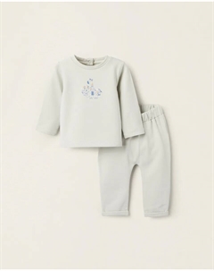 Спортивный костюм для мальчика с принтом спереди, светло-зеленый Zippy