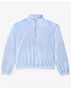 Велюровый топ с молнией без четверти для больших девочек, синий Id ideology