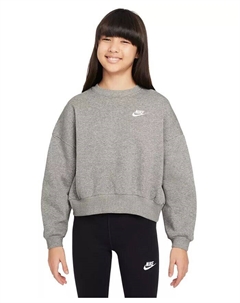 Флисовая толстовка с круглым вырезом для больших девочек Club Club, серый Nike