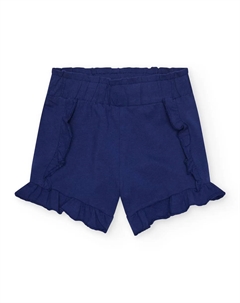 Шорты для девочек с оборками и эластичной талией, темно-синий Tuc tuc