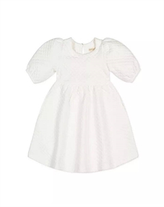 Стеганое платье с пышными рукавами для маленьких девочек, белый Hope & henry
