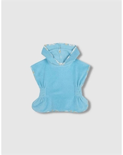 Махровое платье для девочки с капюшоном, бирюзовый Gocco