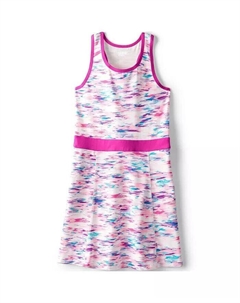 Спортивное активное платье-топ на бретелях для больших девочек плюс, розовый Lands' end