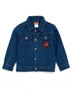 Джинсовая куртка с изображением Человека-паука для мальчиков от малышей до больших детей, синий Marvel