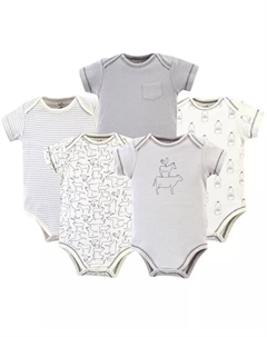 Боди из органического хлопка для маленьких мальчиков, 5 шт, Mr. Moon, серебряный Touched by nature