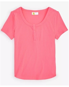 Топ на пуговицах в рубчик для девочек с короткими рукавами, черный Epic threads