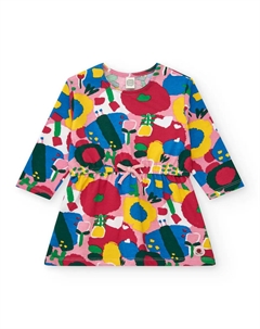 Платье для девочки с принтом и эластичной талией, мультиколор Tuc tuc