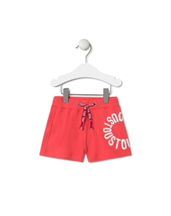 Хлопковые шорты-бермуды для мальчика с круглым логотипом, коралловый Tous