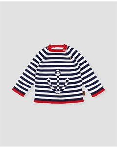 Свитер якорный из хлопка для мальчика, темно-синий Foque