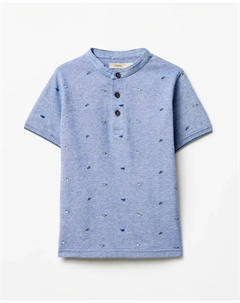 Принт поло, синий Сфера