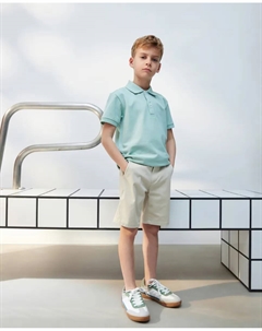 Базовая рубашка-поло с короткими рукавами для мальчика, светло-зеленый Kids el corte inglés