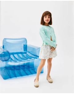 Шорты-бермуды для девочек с клешем из ткани «добби», белый Kids el corte inglés