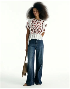 Боди с вышитыми цветами, красный Сфера