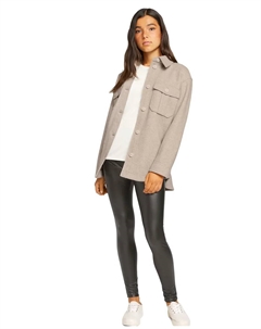 Женские леггинсы с высокой талией и эффектом кожи, черный Tom tailor