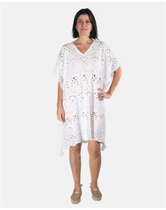 Ажурный вышитый кафтан, белый Kbas