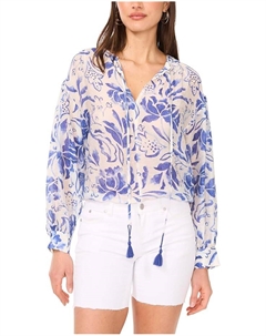 Топ Oversized Tie Front Top, цвет Sapphire Sky Vince camuto