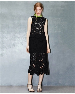 Юбка миди крючком, черный Сфера