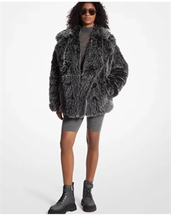 Мягкая на ощупь женская шуба большого размера, серый Michael michael kors