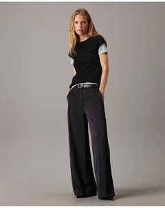 Женские атласные брюки прямого кроя, черный Calvin klein