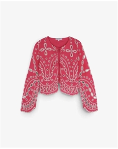 Женская хлопковая рубашка с вышивкой, красный Scalpers