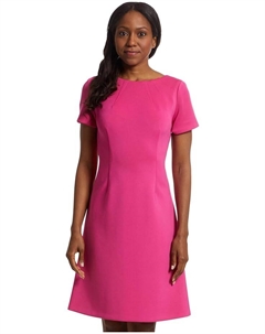 Платье Scuba Short Sleeve Solid Aline, цвет Hibiscus Calvin klein
