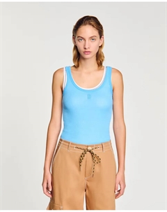 Женская майка в рубчик, синий Sandro