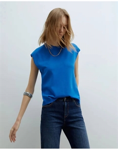Топ с простыми рукавами, синий Сфера