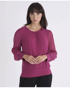 Женская блузка с длинным рукавом, фиолетовый Calvin klein