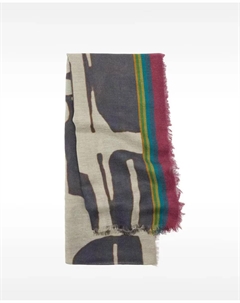 Шарф с вышивкой и принтами, серый Parfois