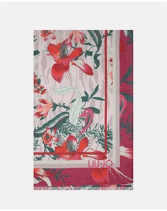 Палантин с цветочным принтом, фуксия Liu jo