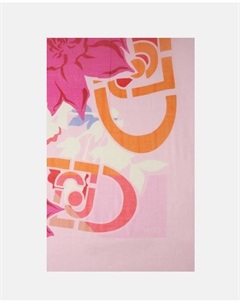 Палантин с цветочным принтом и логотипом, розовый Liu jo