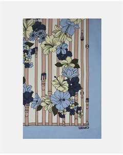 ШАРФ В ПОЛОСКУ И ЦВЕТКИ, светло-голубой Liu jo