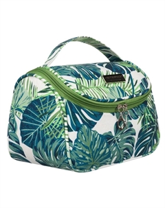 Женская косметичка, дорожный органайзер на молнии с растительным мотивом, зеленая Peterson