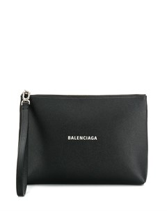 Balenciaga клатч с тисненым логотипом один размер черный Balenciaga