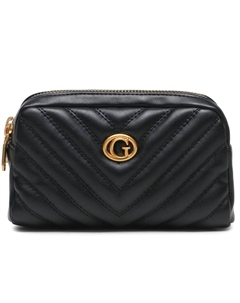 Женская косметичка, черная стеганая, с двумя отделениями, PW1593-P3475 Guess